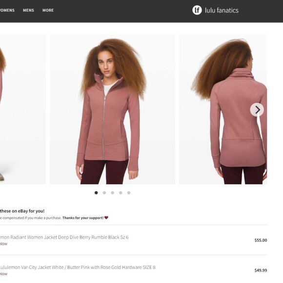 Lululemon Radiant Jacket II Zip Front Cotton Jacket Spanish Rose Size 6 - Picture 1 of 16